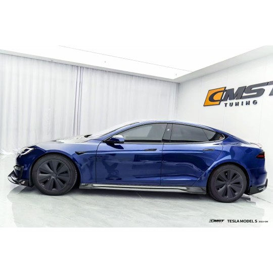 CMST Tesla Model S Πλαϊνές ποδιές άνθρακα ® για LR & Plaid 2021+