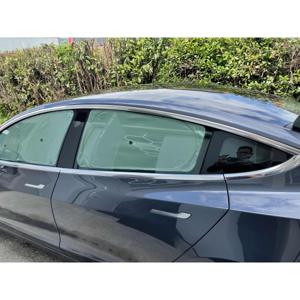 Privatsphäre und thermisch isolierte Sonnenschirme Vorhänge für Tesla Model  3(2017-2023) Sonnen visier - Vordere und hintere Türfenster