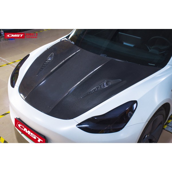 CMST Tesla Capotă din carbon versiunea 1 ® - Model 3