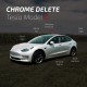 Tesla Chrome șterge acoperirea - Model 3