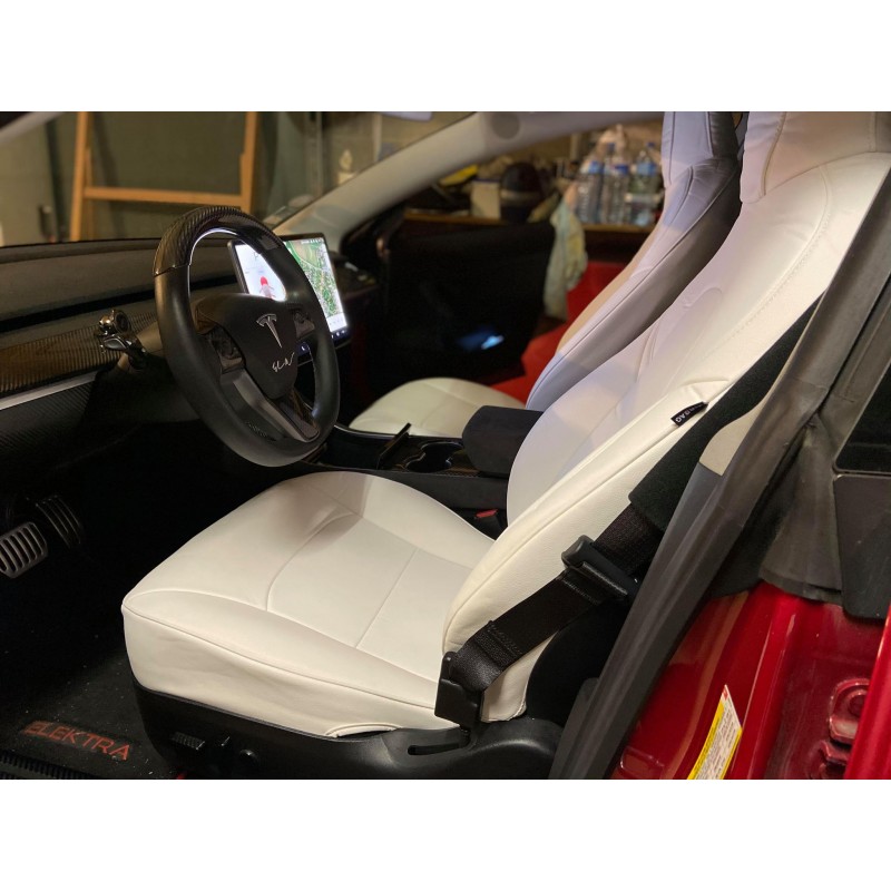 Arcoche Coprisedile Auto per Tesla Model 3 Highland 2024, Set Protezioni  per Sedile Auto in Tessuto 2024 Tesla Model 3 Highland Accessori (2  Coprisedili, Bianco) : : Auto e Moto
