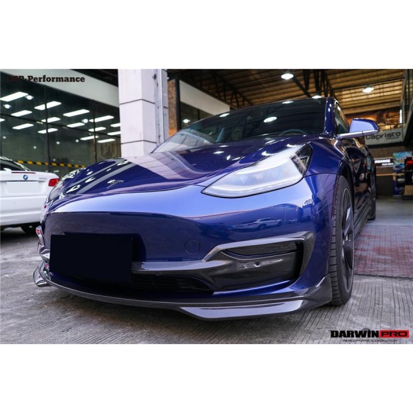 Tesla Kit de inserție pentru bara de protecție față din carbon DarwinProAERO V1 pentru Model 3