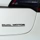 DUAL MOTOR" embleem voor achterbak - Tesla Model S, X, 3 & Y