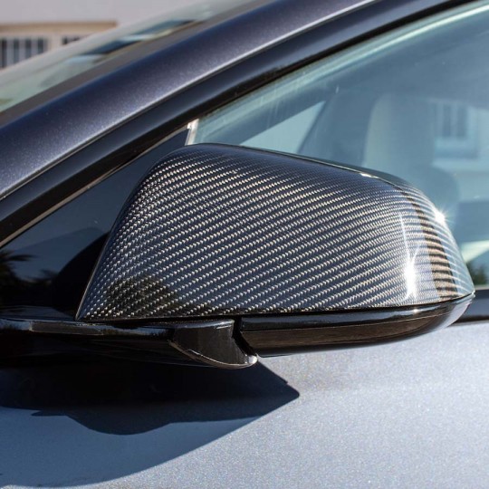 Carbon Rearview Mirror Cover - Tesla Model 3