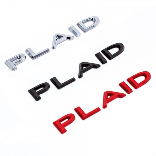 Logo adeziv inscripționare Plaid pentru Tesla