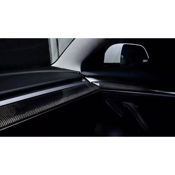 Carbon replacement dash and door inserts kit for Tesla Model 3 and Model Y
