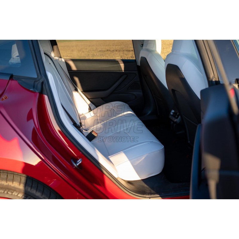  KUNGKIC Housse de protection pour siège arrière de voiture Tesla  Model 3 2017-2023 - En maille respirante - Pour toute la saison -  Accessoire d'intérieur - En lin - Blanc, Rücksitzbank