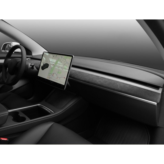 Insert tableau de bord en Alcantara® véritable pour Tesla Model 3 2017-2023 & Tesla Model Y