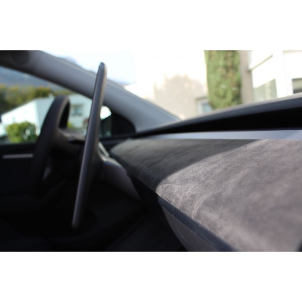 Insert tableau de bord en Alcantara® véritable pour Tesla Model 3 et Y