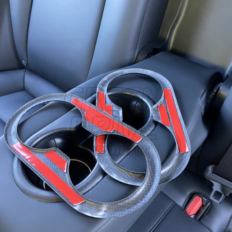 Tesla Model 3 housses de porte-gobelets de banquette arrière en fibre de  carbone véritable (2017-2023)