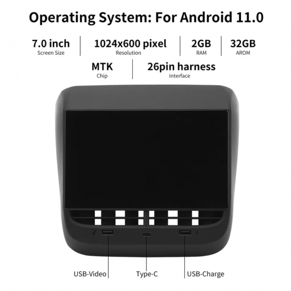 Rear screen for Tesla Model 3 and Model Y